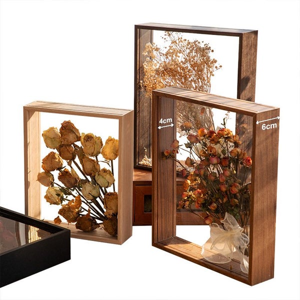 4cm Deep Transparent Shadow Box Frames Bouquet Display Flower Case Carousel 2