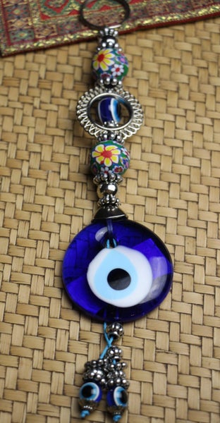 Turkish Evil Eye Wall Hanging with Pendants 9 - Green Carousel 1