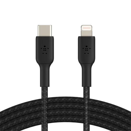 Belkin BoostCharge Braided USB-C to Lightning Cable - 1m - Black [CAA004bt1MBK] Carousel 1