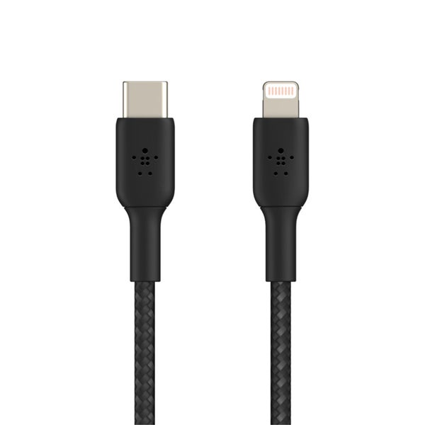 Belkin BoostCharge Braided USB-C to Lightning Cable - 1m - Black [CAA004bt1MBK] Carousel 2