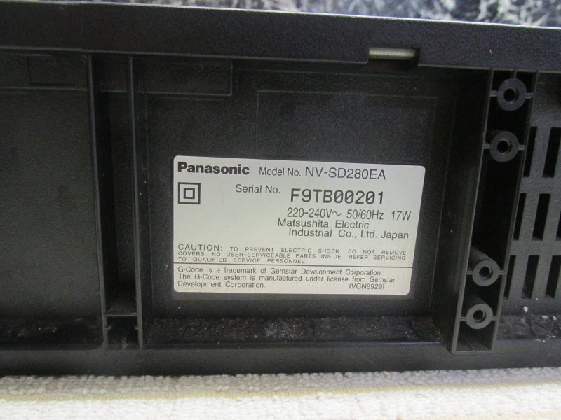 VHS Tape Recorder Panasonic NV-SD280EA Mono no remote no video out put Carousel 5