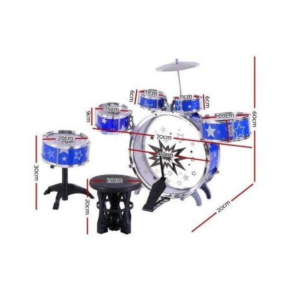 Keezi 11 Piece Kids Drum Set Carousel 2