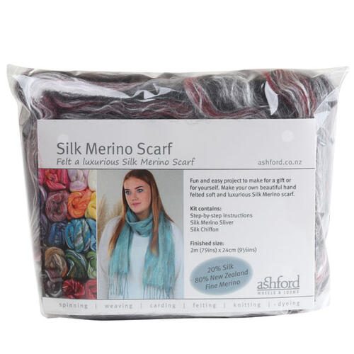Ashford Silk Merino Scarf Kit 105 Poppyseed Carousel 1