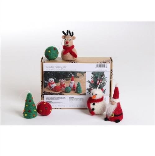Ashford Needle Felting Kit - Christmas Ornaments (6) Carousel 1