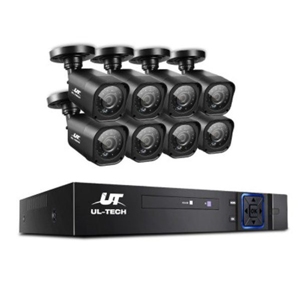 8Ch 5 In 1 CCTV Video Recorder With 8 Cameras 1080P HDMI Black Carousel 1