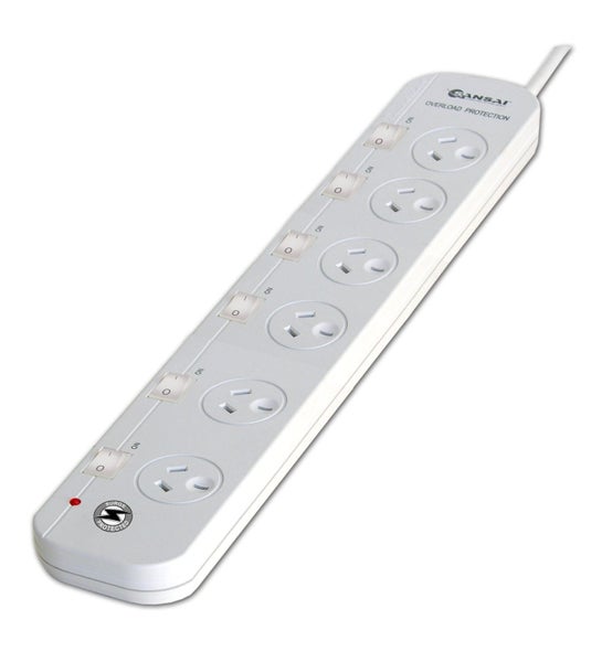 6-Way Power Board 661SW with Individual Switches and Surge Protection Carousel 1