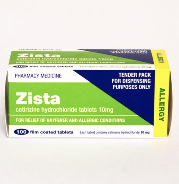 Zista (Cetirizine) 10mg Anti-Histamines 100 tablets Carousel 1