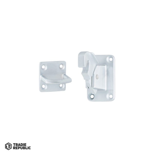 Miles Nelson Mantis Latching Door Stop Wall Mount Satin Chrome Carousel 1