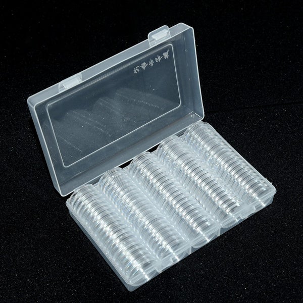 100pcs 27/30mm Coin Capsule box holder Capsules Container with Carousel 1