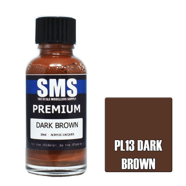 Airbrush Paint 30Ml Premium Dark Brown Acrylic Lacquer Scale Modellers Supply Carousel 1