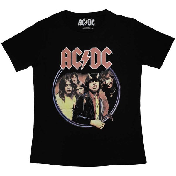 AC/DC Highway To Hell Circle Womens Skinny Fit T Shirt Carousel 1