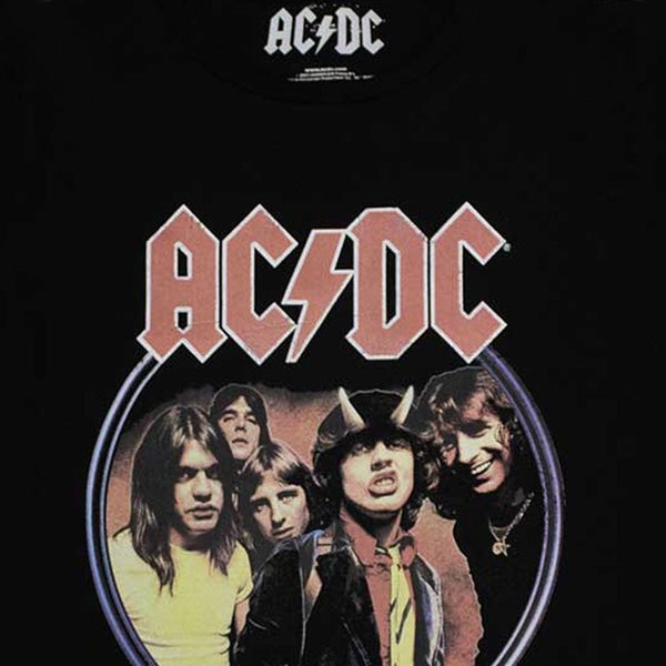 AC/DC Highway To Hell Circle Womens Skinny Fit T Shirt Carousel 2