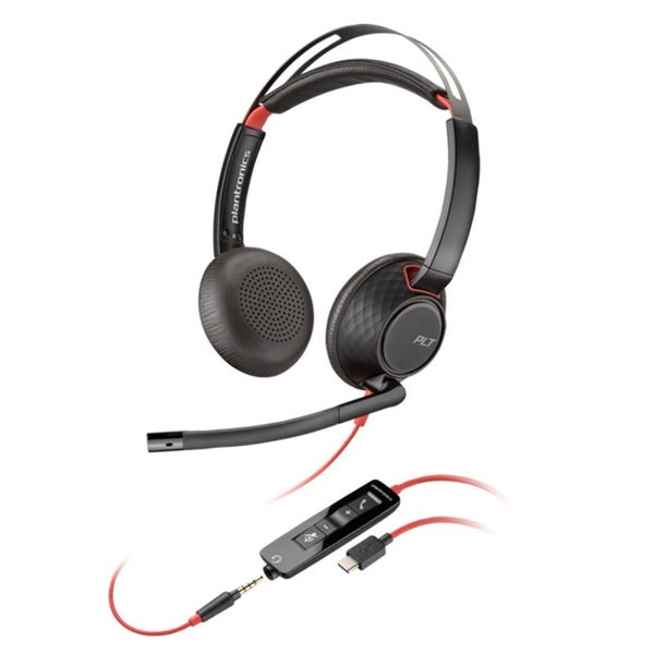 Poly Blackwire 5220 Stereo USB-C/A Headset - UC, 3.5mm Plug, USB-C/A Adapter ... Carousel 1
