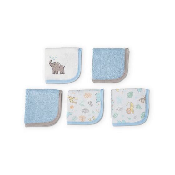 Little Linen Towelling Washer 5Pk - Safari Bear Carousel 2