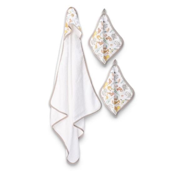 Little Linen Weegoamigo Hooded Towel + Washers Ernie Elephant Carousel 2