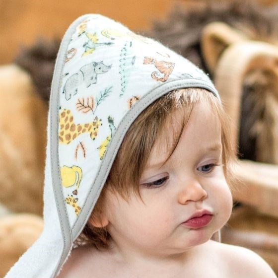 Little Linen Weegoamigo Hooded Towel + Washers Ernie Elephant Carousel 3