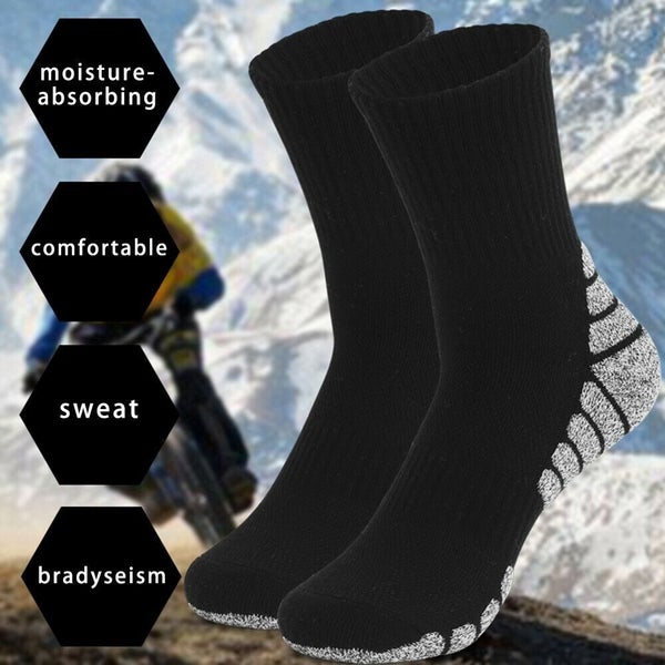 2Pack Outdoor Sports Therma Thickened Towel Bottom Sock EU43-47 Black Carousel 1