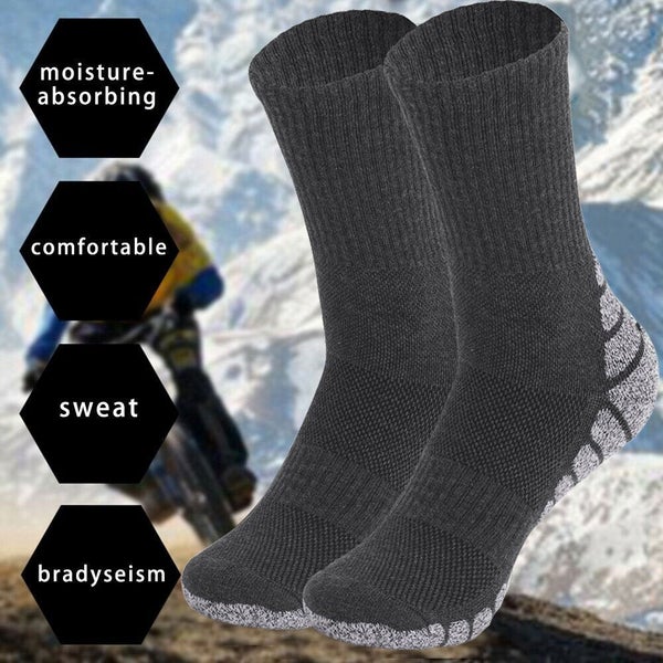2Pack Outdoor Sports Therma Thickened Towel Bottom Sock EU43-47 Dark Gray Carousel 1