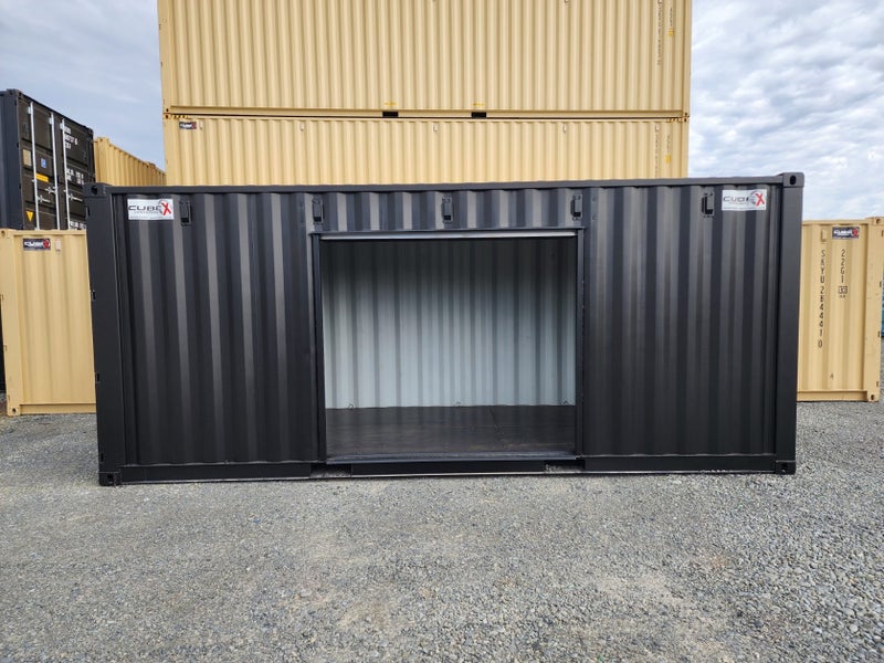 20ft GP Black container fitted with new roller door ( In Cromwell now ) Carousel 2