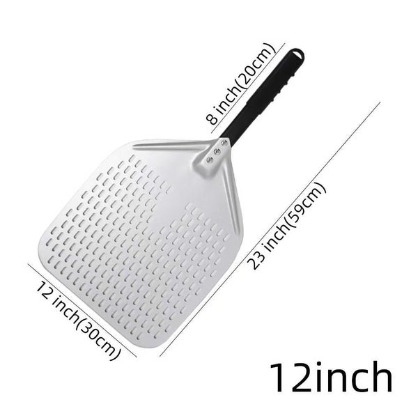 Anygleam Pizza Shovel 30 cm x 59cm Silver for Perforated Peel with Metal Hand... Carousel 2