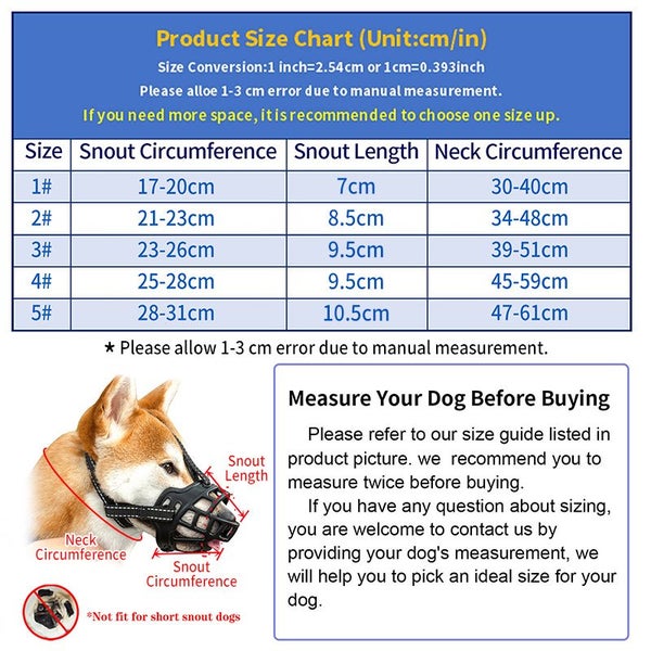 Dog Muzzle Breathable Anti Biting Mask for Small Medium Large Dogs Carousel 7