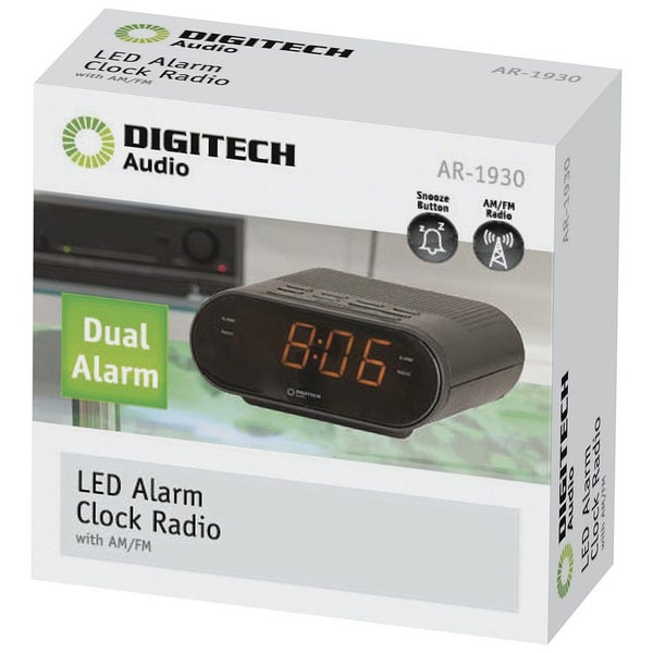 Digitech LED Clock with AM/FM Radio AR1930 Carousel 1