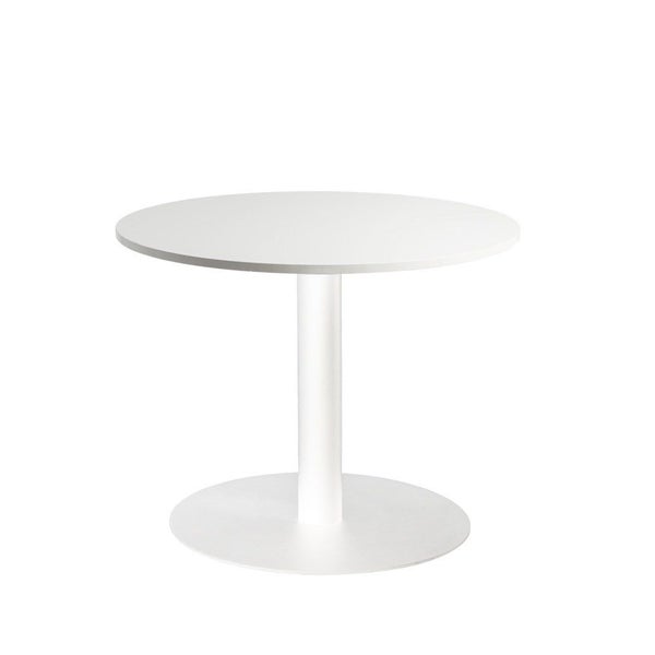 Lunar 900mm Meeting Table - White Base / White Top Carousel 1