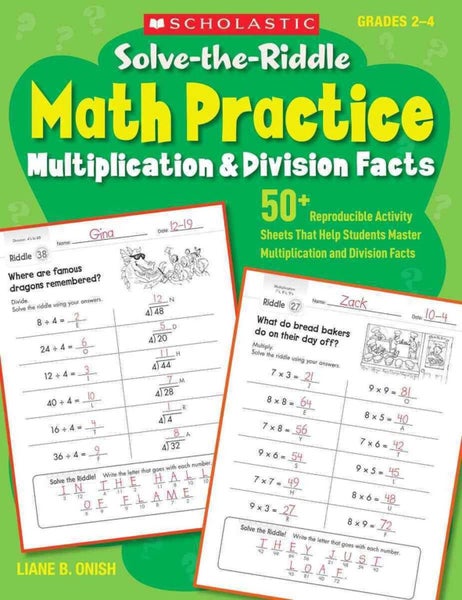 Solve-The-Riddle Math Practice, Grades 2-4 by Liane Onish - Paperback Carousel 1