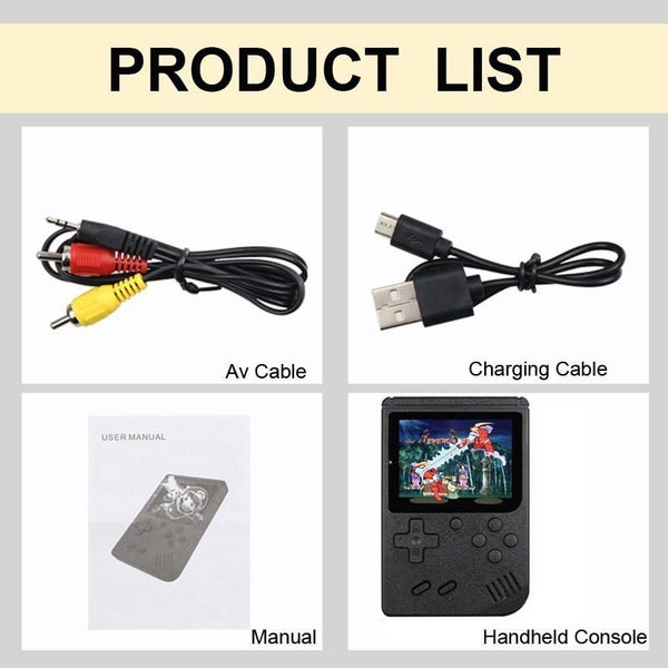 Retro Handheld Game Console with Support for Connecting TV -Red Carousel 8