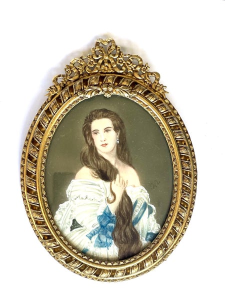 Original 19th C. Superb quality Miniature in gilt brass frame Carousel 1