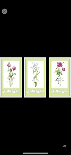 New* Set of 3 -11ct (inked fabric) Carousel 2