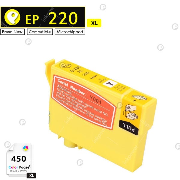 Compatible Epson 220XL BK+C+M+Y 4 Ink Cartridges Full Set Carousel 5