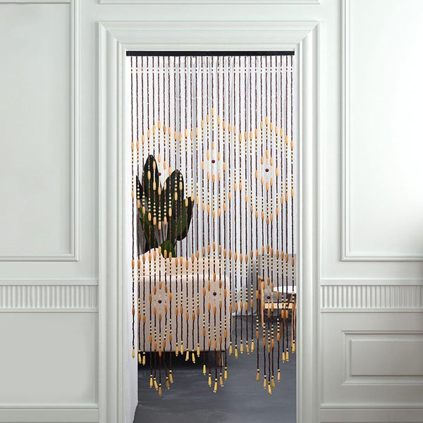 31 Lines Handmade Peach Wood Doorway Curtain Wooden Blinds Carousel 1