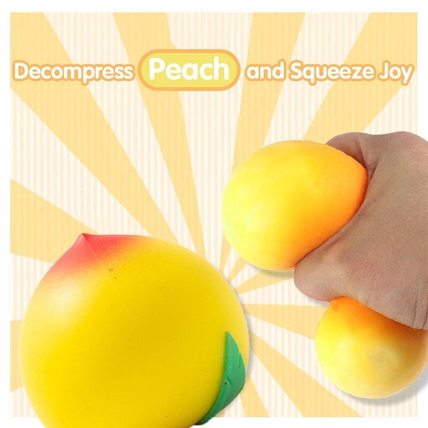 Yellow Peach Shape Fidget Toys New Design Soft Rising Decompression Carousel 2
