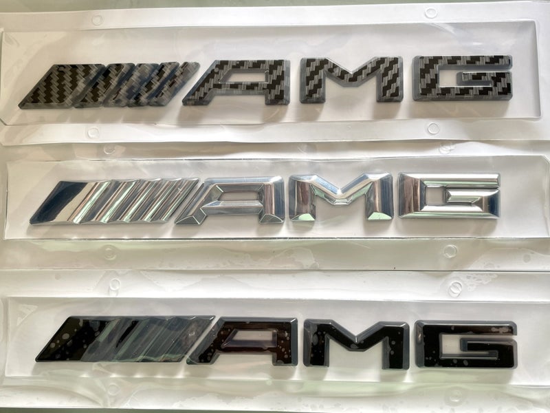 High Quality AMG Decorations Emblem sticker Black Carbon Brabus style Chrome Carousel 1