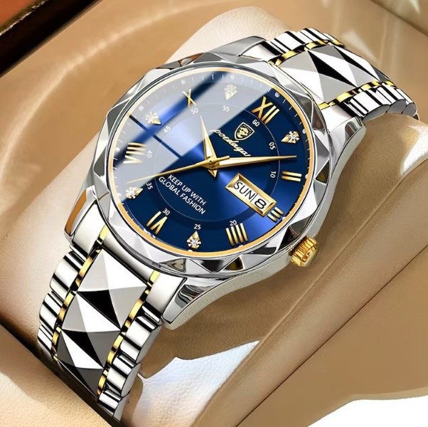 Men's Stainless Steel Executive Watch with Gold Accents62950004469122111
