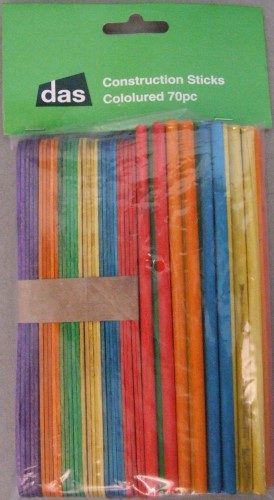 Craft - Construction Sticks Coloured 70pc Carousel 1