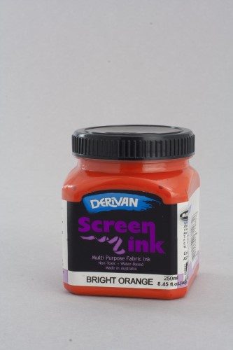 Ink - Derivan Screen Ink 250ml Bright Orange Carousel 1