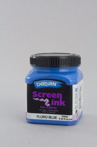 Ink - Derivan Screen Ink 250ml Flourescent Blu Carousel 1