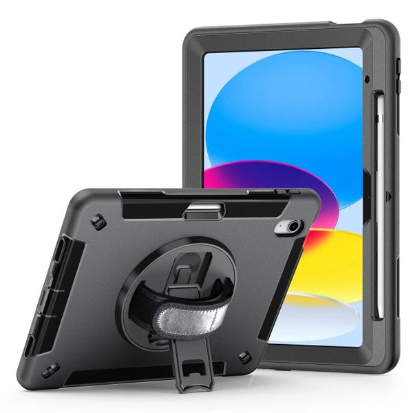 Pisen Rugged Apple iPad (10.9') (10th Gen) Case Black - Built-in-Kickstand, A... Carousel 1