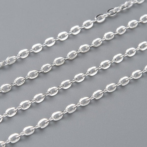 1M Silver Flat Oval Cable Chain Carousel 1
