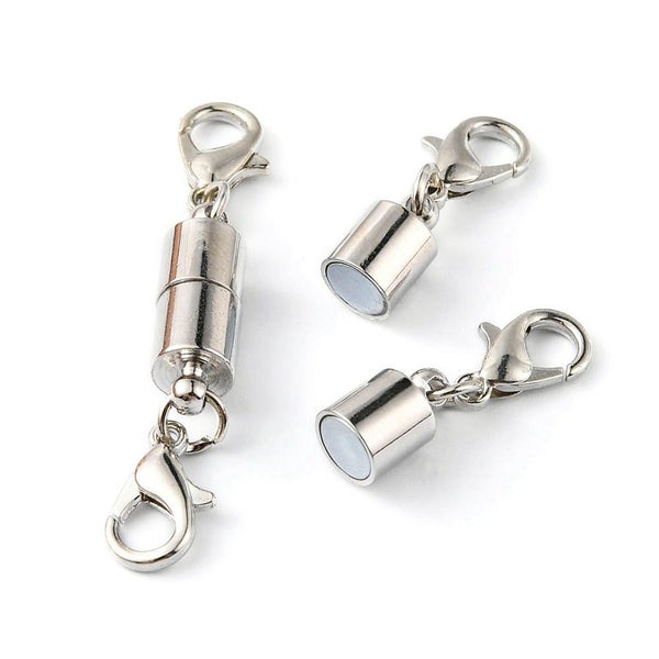 Silver Magnetic Clasp with Lobster Ends Carousel 1