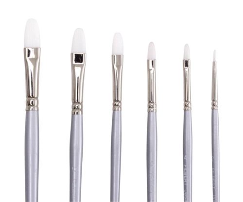 Jasart White Synthetic Brushes - Filbert 8 Carousel 1