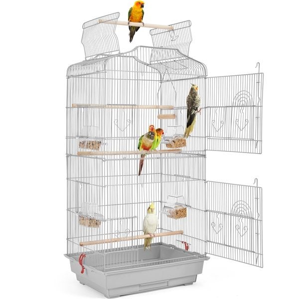 41’’ H Open Top Metal Bird Cage Large Parrot Cage Carousel 1