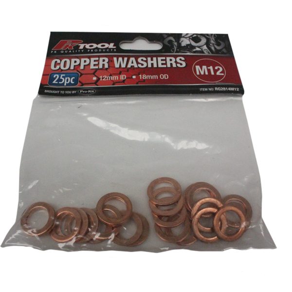 Copper Washers 12mm ID - 18mm OD 25pc pack Carousel 1