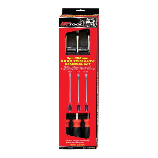 PK Tools Door Trim Clips Removal 3pc Set 4.5mm, 6mm, 9.5mm 380mm Length Carousel 2