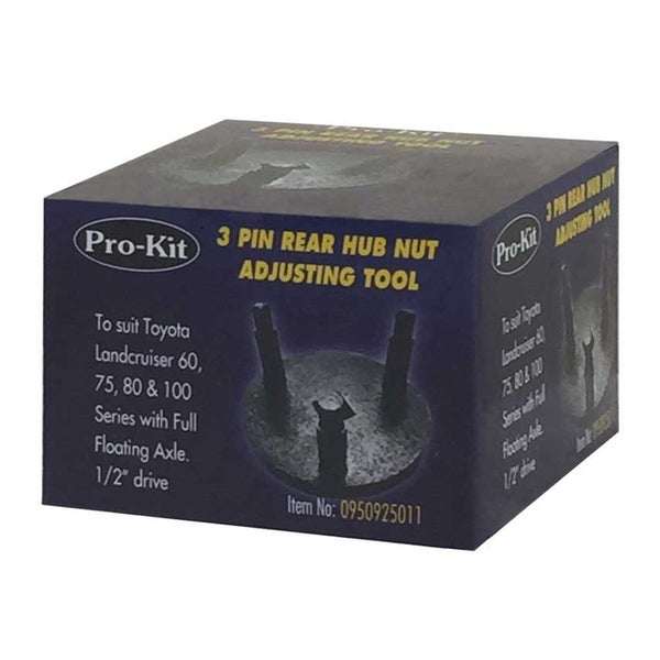 4wd 3 Pin Rear Hub Nut Adjusting Tool 1/2"dr Suits Toyota 60, 75, 80, 100 Series Carousel 1