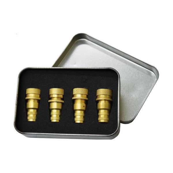 Tyre Deflator Valve Caps 4pc Set 6 - 30 PSI 100% Brass Carousel 1