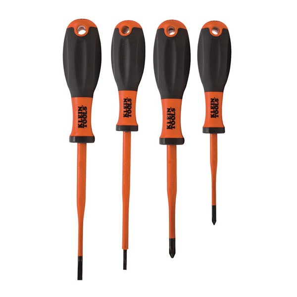 Klein 4pc Screwdriver Slim Profile Insulated 1000V 2 x Philips 2 x Slotted Carousel 1
