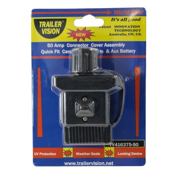 Trailer Vision 50 amp Anderson Plug Cover with Dust Cap Black Carousel 7